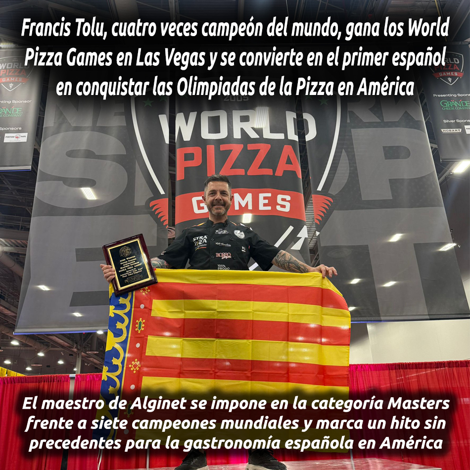 Francis Tolu, cuatro veces campeón del mundo, gana los World Pizza Games en Las Vegas y se convierte en el primer español en conquistar las Olimpiadas de la Pizza en América