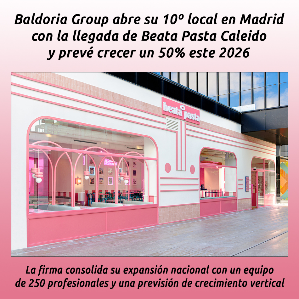 Baldoria Group abre su 10º local en Madrid con la llegada de Beata Pasta Caleido y prevé crecer un 50% este 2026