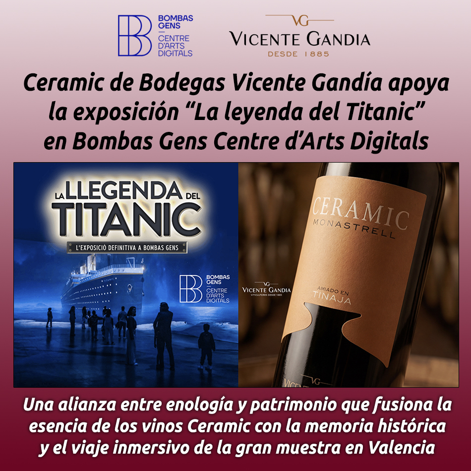 Ceramic de Bodegas Vicente Gandía apoya la exposición “La leyenda del Titanic” en Bombas Gens Centre d’Arts Digitals