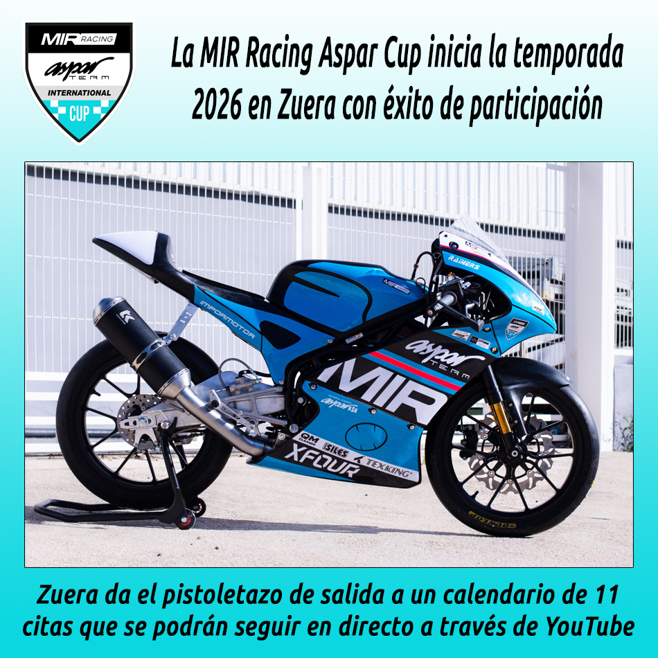 La MIR Racing Aspar Cup inicia la temporada 2026 en Zuera con éxito de participación