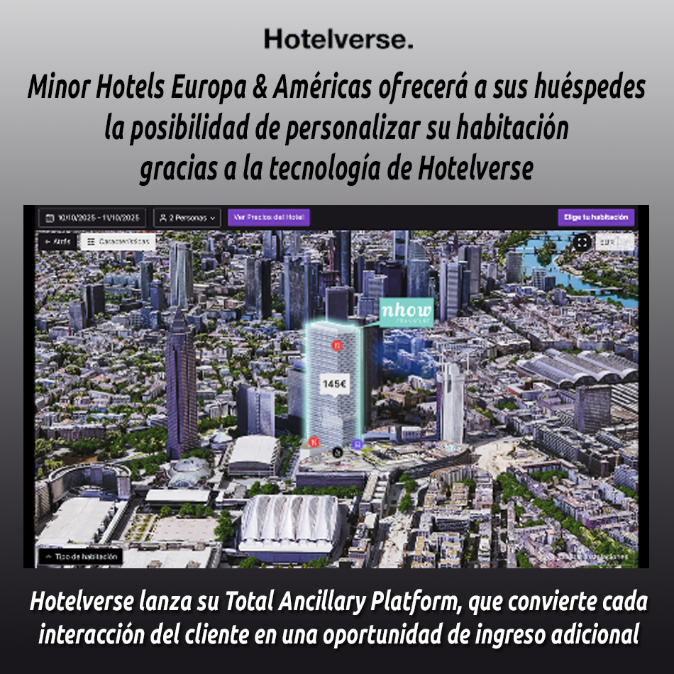Minor Hotels Europa & Américas ofrecerá a sus huéspedes la posibilidad de personalizar su habitación gracias a la tecnología de Hotelverse
