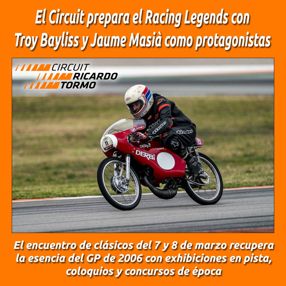 El Circuit prepara el Racing Legends con Troy Bayliss y Jaume Masià como protagonistas
