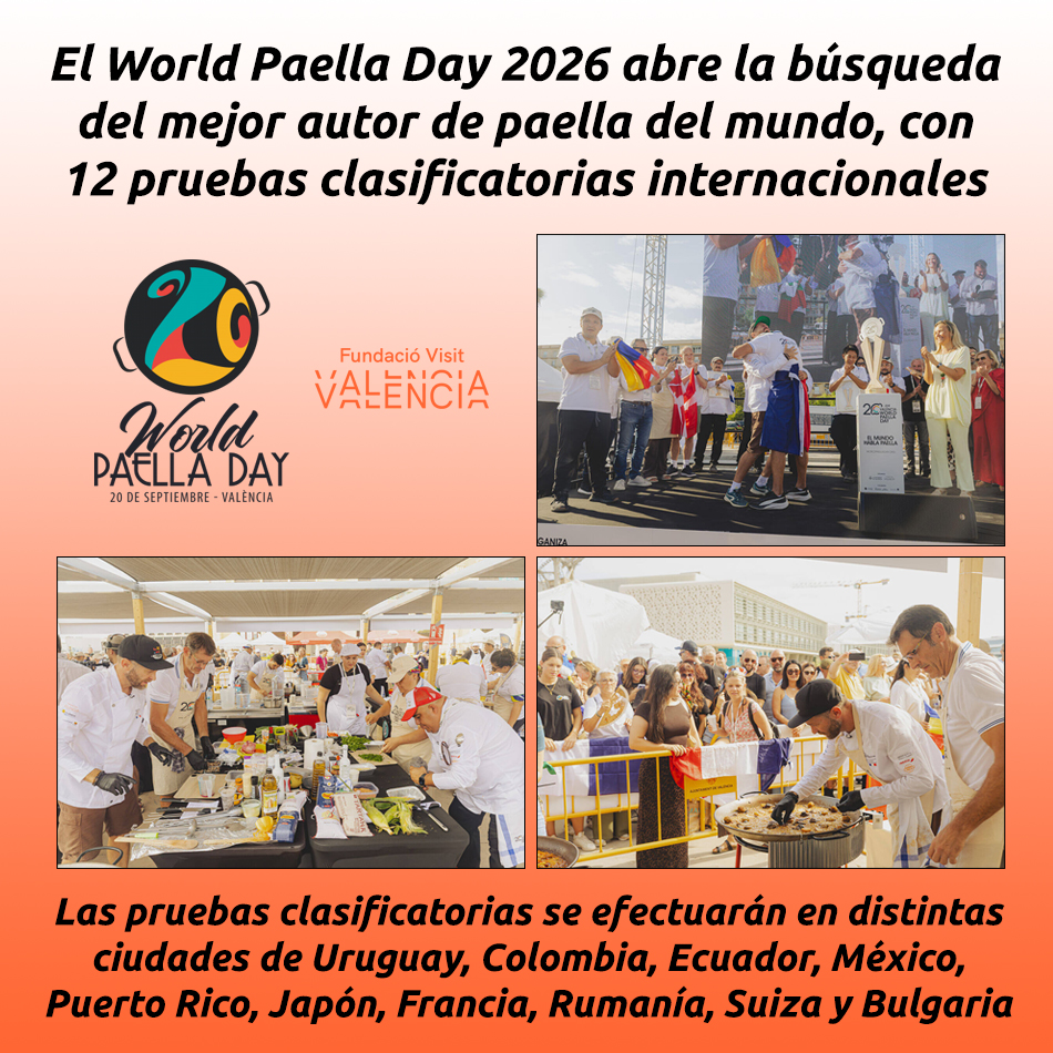 El World Paella Day 2026 abre la búsqueda del mejor autor de paella del mundo, con 12 pruebas clasificatorias internacionales