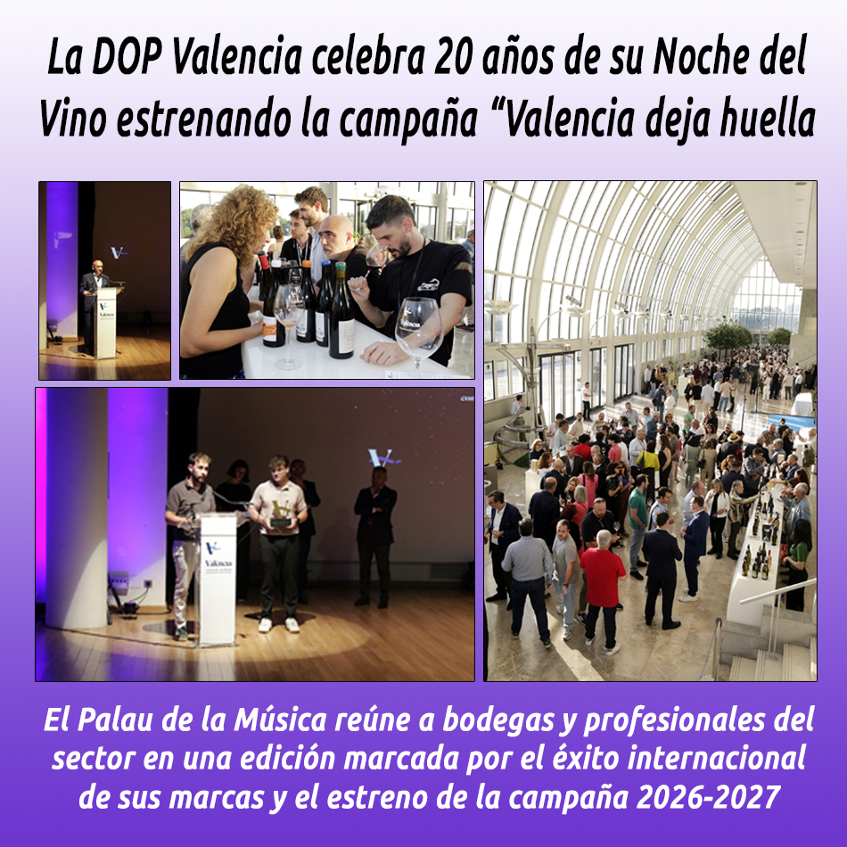 La DOP Valencia celebra 20 años de su Noche del Vino estrenando la campaña “Valencia deja huella